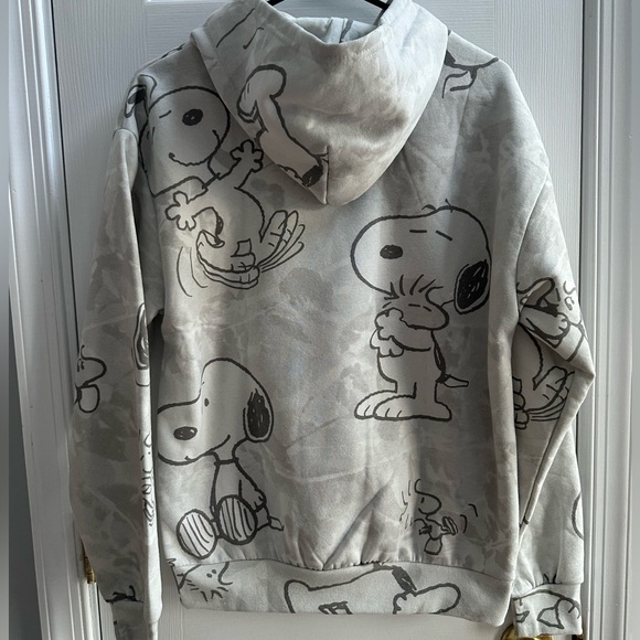 Peanuts Men's SIZE Small Snoopy in Camo Graphic Fleece Hoodie Sweatshirt NEW - Picture 3 of 9
